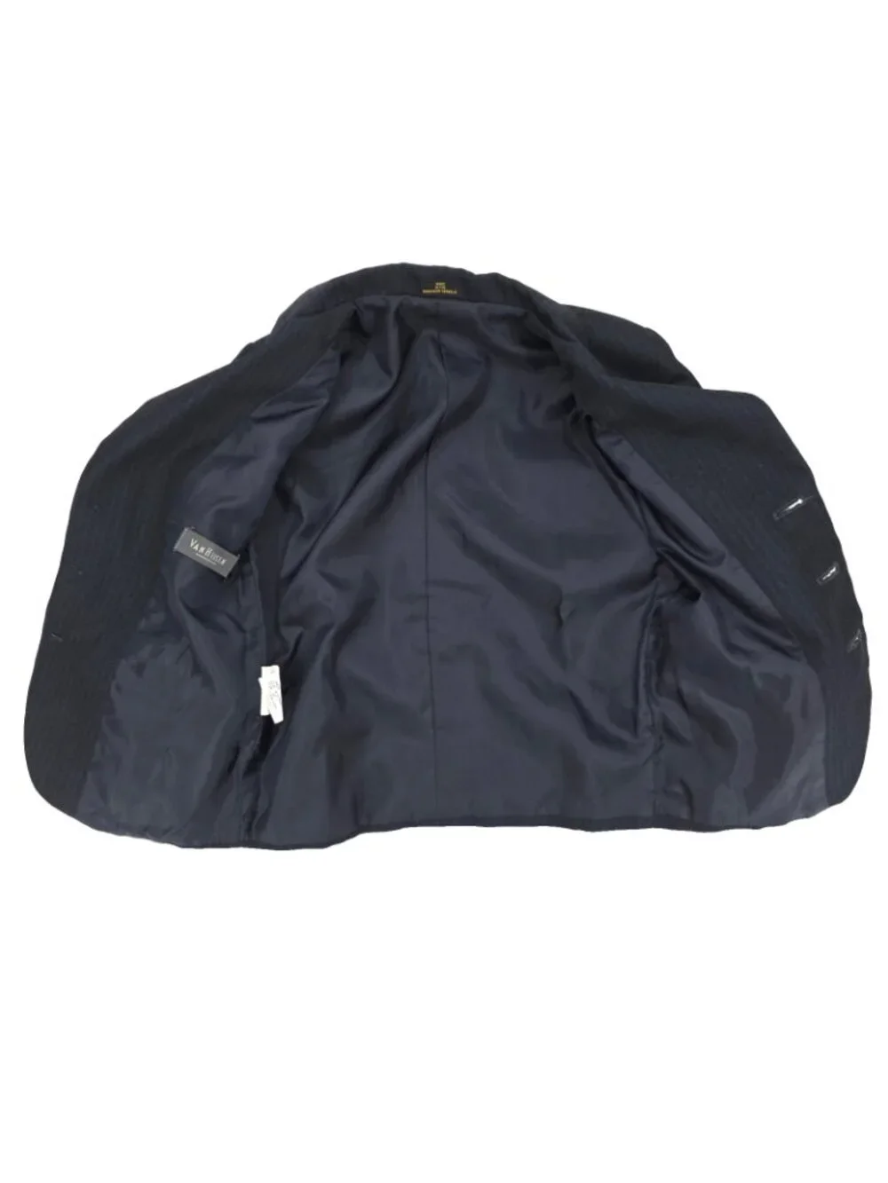 Van Heusen Suit Jacket Toddler Boys 4T Navy Blue Pinstriped 3 Buttons Formal